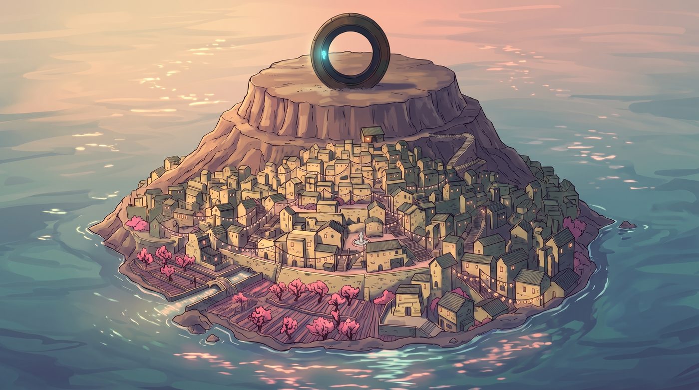 THE WORLD PLATE - CREAM DAY, the whole island from the air