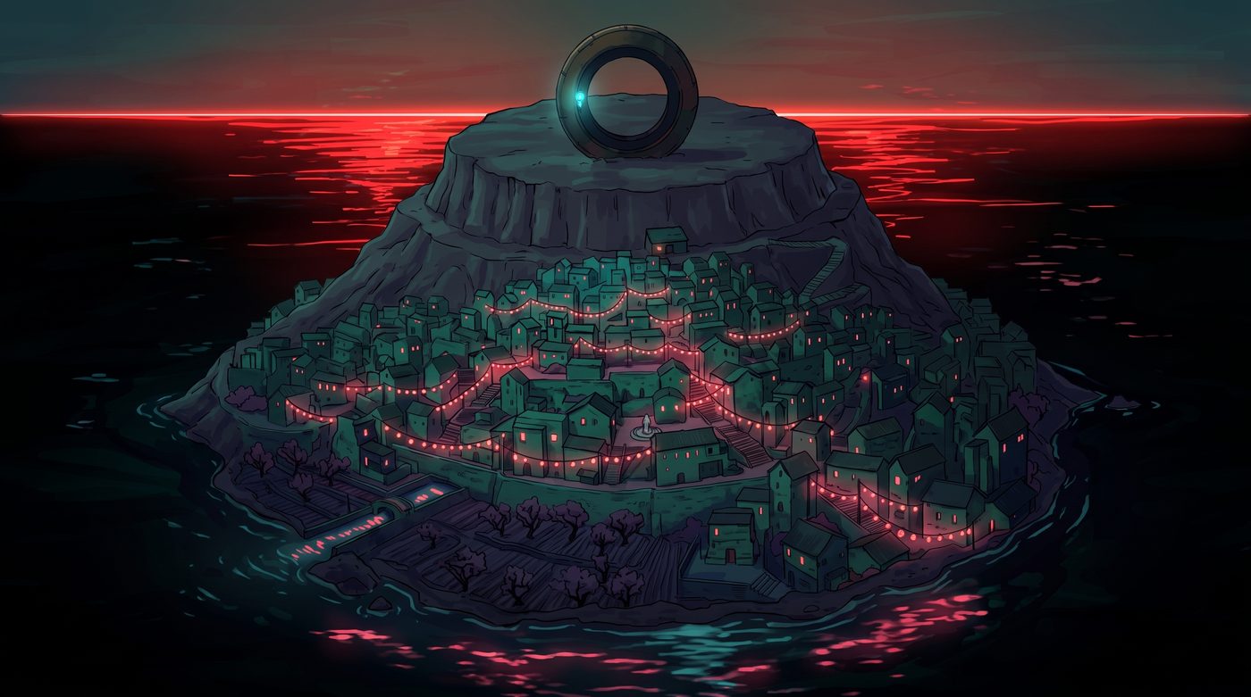 THE SEAM BRIGHTENING - the island plate with the horizon lit