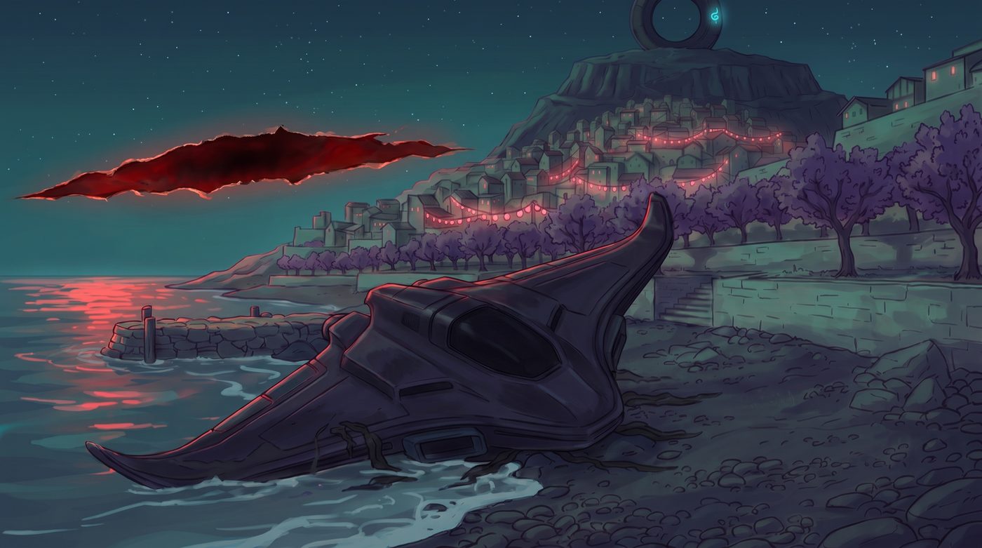 THE SEAM TORN - the sky opens over the orchard shore